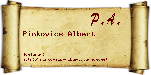 Pinkovics Albert névjegykártya